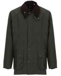 Barbour - Groene Katoenen Jas Met Contrasterende Kraag - Lyst