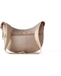 Borbonese - Tassen ,Leer Luna Small Sand Bag - Lyst