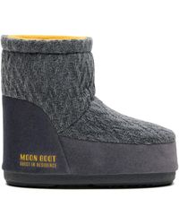 Moon Boot - Schoenen ,Grijs ,Wol Gebreide Enkelboots - Lyst