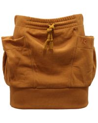 KENZO - Rokken ,Bruin ,Fleece Mini Rok Met Felpa Voering - Lyst