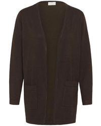 Kaffe - Truien & Vesten ,Bruin ,Nylon Kalizza Long Cardigan - Lyst