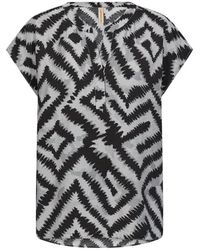 Soya Concept - Geometrisches Print V-Ausschnitt Shirt - Lyst
