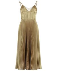Prada - Geplooide Midi-Jurk - Lyst