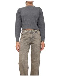 Twinset - Truien & Vesten ,Grijs ,Wol Grijze Wol Kasjmier Blend Trui - Lyst