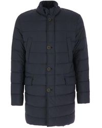 Herno - Blauwe Gestikte Nylon Jas Aw24 - Lyst