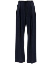 Barena - Broeken ,Blauw ,Wol Wide Broeken - Lyst