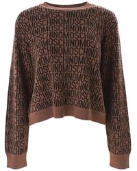 Moschino - Logo Jacquard Strickpullover - Lyst