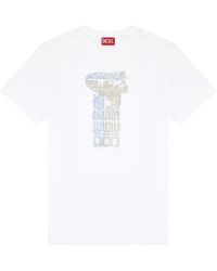 DIESEL - Tops ,Wit ,Katoen T-Diegor-K68 T-Shirt - Lyst