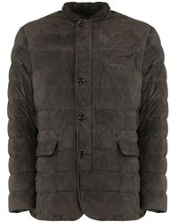 Moorer - Wildleder Daunenjacke Mit Taschen - Lyst