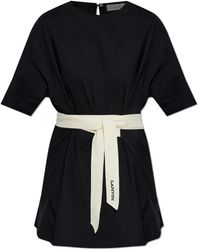 Lanvin - Tops ,Zwart ,Katoen Top Met Ceintuur - Lyst
