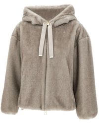 Herno - Jassen ,Grijs ,Nepbont Grijze Nepbont Hoodiejas - Lyst