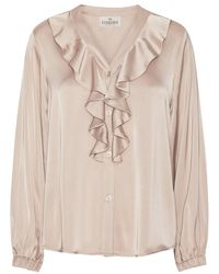 Karmamia - Overhemden ,Polyester Elegante Sophia Blouse Met Ruches - Lyst