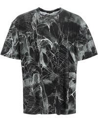 Comme des Garçons - Spider Web Print T Shirt Black,grey Cotton - Lyst