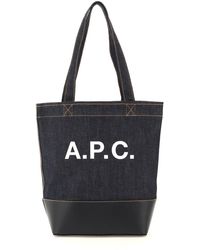 A.P.C. Axel Small Denim Tote Bag - Black
