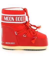 Moon Boot Light Low Apres-ski Boots in Red Womens Boots Moon Boot Boots 