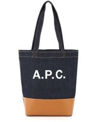 A.P.C. Axel Small Denim Tote Bag - Blue