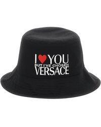 Versace Embroidered Bucket Hat - Black