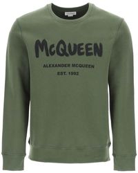 Training Alexander McQueen Sweatshirt in Grau für Herren und Fitnesskleidung Hoodies Herren Bekleidung Sport- 