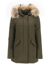 Woolrich Luxury Artic Parka With Removable Fur - Green