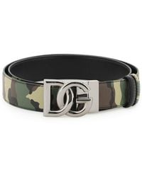 Dolce & Gabbana Logo Buckle Belt in Blue for Men | Lyst