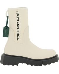 Off-White c/o Virgil Abloh Sponge Sole Rain Ankle Boots - White