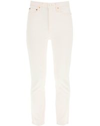 LAgence Denim Kendra Verkürzte Damen Bekleidung Jeans Capri-Jeans und cropped Jeans Hoch Sitzende Schlagjeans in Weiß 