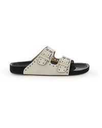 isabel marant lennyo grommet denim slides