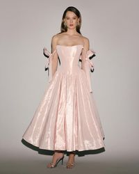 Milla - Misty Rose Taffeta Corset Midi Dress - Lyst