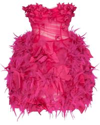 Millà - Epic Tulle Mini Dress With Floral And Feat - Lyst