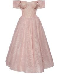 Millà - Sparkly Cocktail Midi Tulle Dress - Lyst