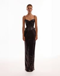 Milla - Dramatic Fitted Sequined Maxi Skirt, Midnigh - Lyst