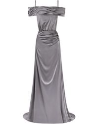 Millà - Elegant Off-The-Shoulder Silk Maxi Dress - Lyst