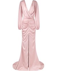 Millà - Fancy Silk Maxi Evening Dress - Lyst