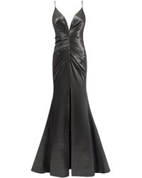 Millà - Smoky Fitted Maxi Dress With High Slit - Lyst