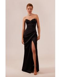 Millà - Strapless Evening Gown With Thigh Slit - Lyst
