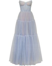 Millà - Cloudy Tulle Maxi Dress With Ruffled Skirt, G - Lyst