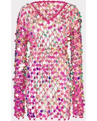 MILLY - Sequin Crochet Mini Dress - Lyst
