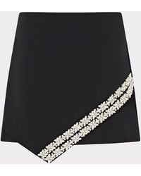 MILLY - Ramona Crystal Trim Mini Skirt - Lyst