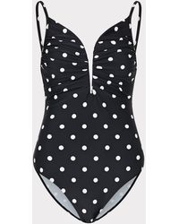 MILLY - Polka Dot V-wire One Piece - Lyst