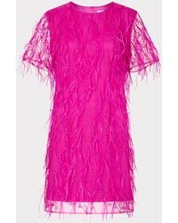 MILLY - Rana Feather Dress - Lyst