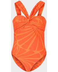 MILLY - Betsy Abstract Kai Print Bandeau One Piece - Lyst