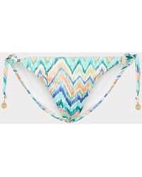 MILLY - Tropical Chevron String Bikini Bottom - Lyst