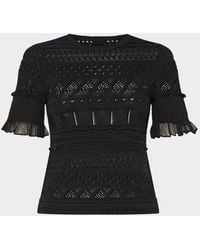 MILLY - Smocked Finish Pointelle Top - Lyst