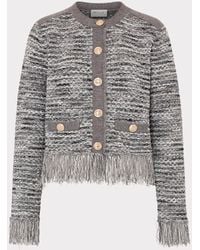 MILLY - Kaia Textured Knit Cardigan Jacket - Lyst