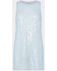 MILLY - Sequin Mesh Mini Cover-up Dress - Lyst