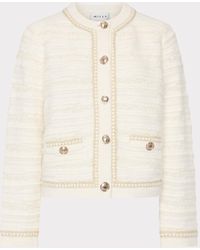 MILLY - Metallic Detail Textured Knit Jacket - Lyst