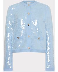 MILLY - Iman Sequin Knit Cardigan - Lyst