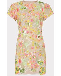 MILLY - Kyla Botanical Petals Sequins Dress - Lyst