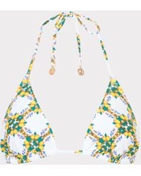 MILLY - Lemon Tile Bikini Top - Lyst