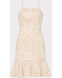 MILLY - Linen Embroidered Dress - Lyst